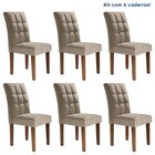 Kit 6 Cadeiras Estofadas Hobby Espresso Móveis Chocolate/off
