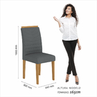 Kit 6 Cadeiras Estofadas Lima Cinamomo/cinza - Móveis Arapong
