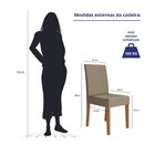 Kit 6 Cadeiras Estofadas Lisa E Pés Mdf Josi Carvalho/bege