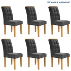 Kit 6 Cadeiras Estofadas Madri Espresso Móveis Cinamomo/off W