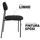Kit 6 Cadeiras Estofadas Milli Corano/linho A14 Preto/cinza -
