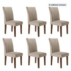 Kit 6 Cadeiras Estofadas Moscou Espresso Móveis Chocolate/off