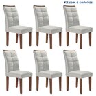Kit 6 Cadeiras Estofadas Nápoles Espresso Móveis Chocolate/of