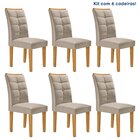 Kit 6 Cadeiras Estofadas Nápoles Espresso Móveis Cinamomo/off