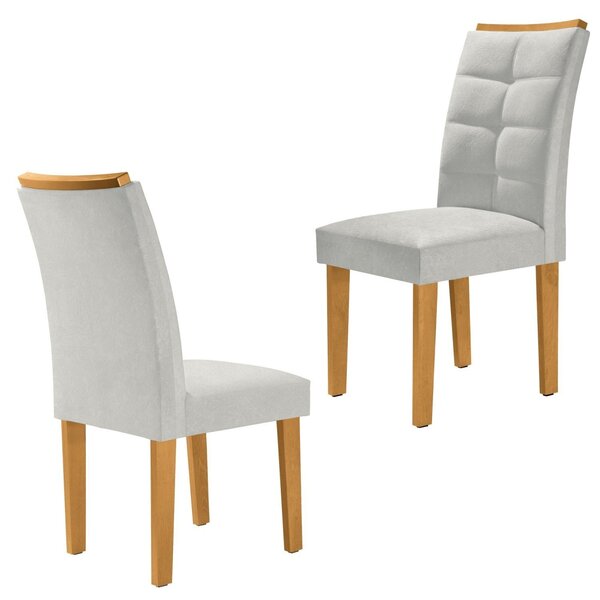 Kit 6 Cadeiras Estofadas Nápoles Espresso Móveis Cinamomo/off