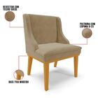 Kit 6 Cadeiras Estofadas Para Sala De Jantar Base Fixa De Mad