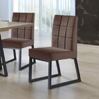 Kit 6 Cadeiras Estofadas Pés Metálicos Gênova Yescasa