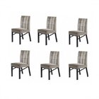 Kit 6 Cadeiras Estofadas Pés Metálicos Veneza Yescasa