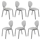 Kit 6 Cadeiras Estofadas Sofie F02 Linho 762 Cinza - Mpozenato