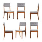 Kit 6 Cadeiras Estofadas Tiê Cabecasa Madeiraoriginals Amêndo