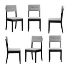 Kit 6 Cadeiras Estofadas Tiê Cabecasa Madeiraoriginals Preto/