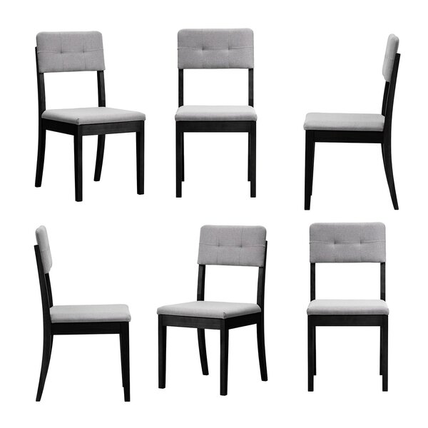 Kit 6 Cadeiras Estofadas Tiê Cabecasa Madeiraoriginals Preto/