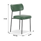 Kit 6 Cadeiras Fixa Stela Courino Verde Sala De Jantar - Vall