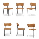 Kit 6 Cadeiras Fixa Stela Courino Whisky Recepção - Vallisa D