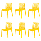 Kit 6 Cadeiras Gruvyer Amarela Sala Cozinha Jantar