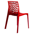 Kit 6 Cadeiras Gruvyer Empilhavel Vermelho Sala Cozinha Janta