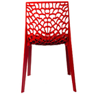 Kit 6 Cadeiras Gruvyer Empilhavel Vermelho Sala Cozinha Janta