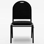 Kit 6 Cadeiras Hoteleiras Auditório Empilhável Linho M23 Pret