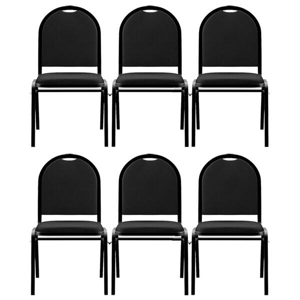 Kit 6 Cadeiras Hoteleiras Auditório Empilhável Sintético M23