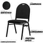 Kit 6 Cadeiras Hoteleiras Auditório Empilhável Sintético M23