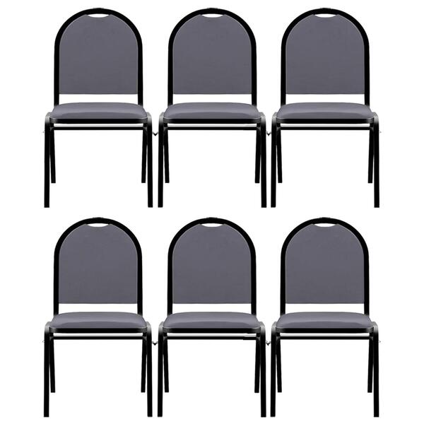 Kit 6 Cadeiras Hoteleiras Auditório Empilhável Sintético Z33