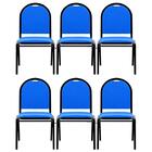 Kit 6 Cadeiras Hoteleiras Auditório Empilhável Sintético Z33