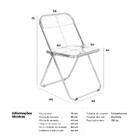 Kit 6 Cadeiras Jantar Design Dobrável Cristal Acrílico Transp