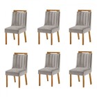 Kit 6 Cadeiras Lottus Cinamomo Linho/cinza - Lj Móveis