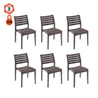 Kit 6 Cadeiras Macela Café Sem Braço Empilhavel Para Cozinha