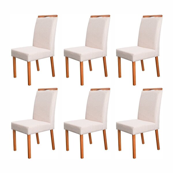 Kit 6 Cadeiras Madeira Maciça E Estofada Bella Espresso Móvei