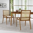 Kit 6 Cadeiras Madeira Maciça Encosto Em Tela Assento Estofad