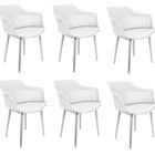 Kit 6 Cadeiras Marcela Montreal Mena Polipropileno Com Estofa