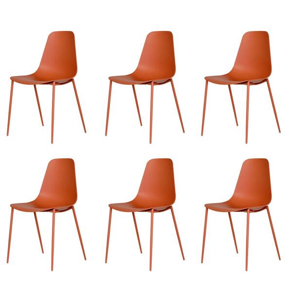 Kit 6 Cadeiras Miami Abi Fratini Polipropileno Cor Terracota