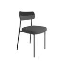 Kit 6 Cadeiras Mila Laminado Preto/linho Cinza - Fdecor