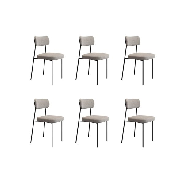 Kit 6 Cadeiras Mona Espresso Móveis Cappuccino/preto