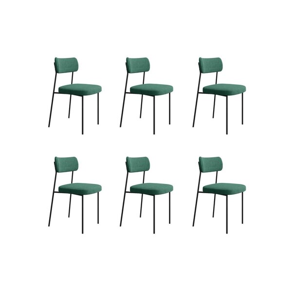 Kit 6 Cadeiras Mona Espresso Móveis Verde/preto
