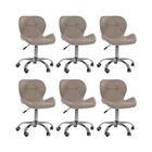 Kit 6 Cadeiras Office Eiffel Slim Ajustável Base Giratória -