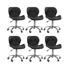 Kit 6 Cadeiras Office Eiffel Slim Ajustável Base Giratória -