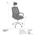 Kit 6 Cadeiras Office Viena Alta Base Rodizios