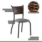 Kit 6 Cadeiras Para Cozinha Junco Sintético Md05  Preto Fosco