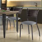 Kit 6 Cadeiras Para Cozinha Junco Sintético Md05  Preto Fosco