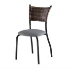 Kit 6 Cadeiras Para Cozinha Junco Sintético Md05  Preto Fosco