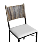 Kit 6 Cadeiras Para Cozinha Preta Ratan Cappuccino Assento Es