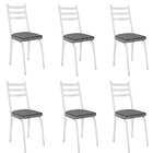 Kit 6 Cadeiras Para Cozinha Tubular D-13 Nara De Aço Branco/a