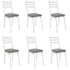 Kit 6 Cadeiras Para Cozinha Tubular D-13 Nara De Aço Branco/g