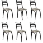 Kit 6 Cadeiras Para Cozinha Tubular D-13 Nara De Aço Preto/ce