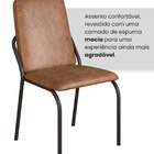 Kit 6 Cadeiras Para Sala De Jantar Estofadas Aço Marrom E Pre