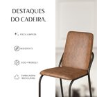 Kit 6 Cadeiras Para Sala De Jantar Estofadas Aço Marrom E Pre