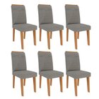 Kit 6 Cadeiras Para Sala De Jantar Estofadas Tais Cinamomo/gr