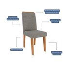 Kit 6 Cadeiras Para Sala De Jantar Estofadas Tais Cinamomo/gr